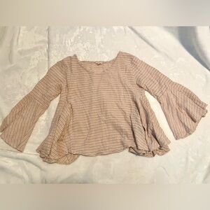 POL Blush Striped Women's Blouse